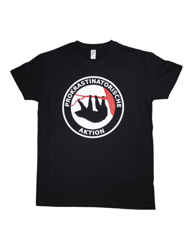 Prokrastinatorische Aktion - No Borders - T-Shirt - Black - @ No Borders