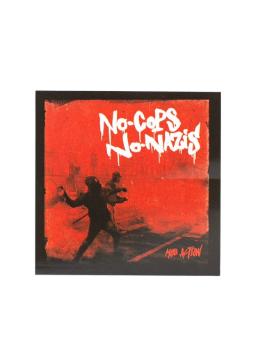 No Cops No Nazis - Sticker - Red - @ No Borders