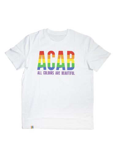 ACAB - All Colours Are Beautiful - No Borders - T-Shirt - White - @ No Borders