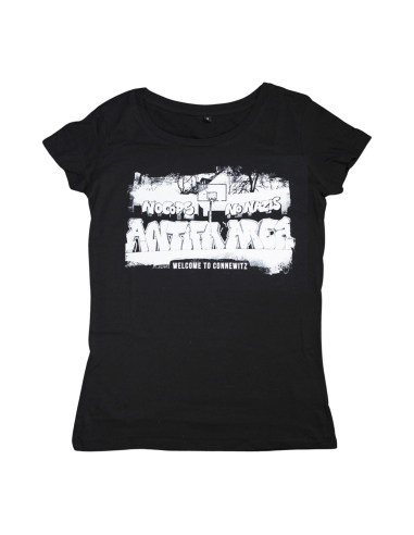 Antifa Area - No Borders - T-Shirt fitted - Black - @ No Borders