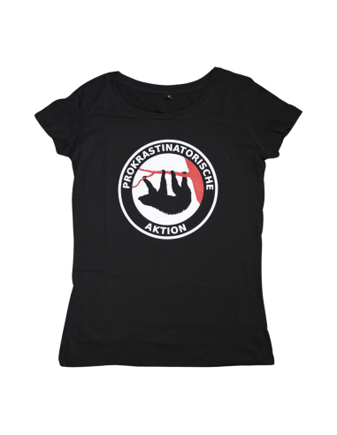 Prokrastinatorische Aktion - No Borders - T-Shirt tailliert - Black - @ No Borders