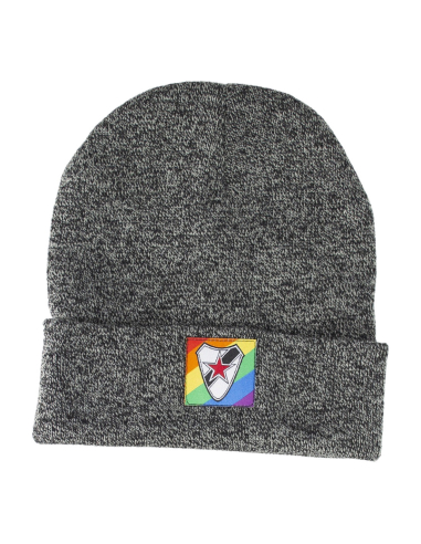 Roter Stern Leipzig - Wintermütze - Pride / Rainbow Patch - Heather Grey - @ No Borders