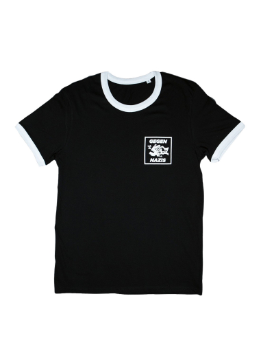 Gegen Nazis - No Borders - T-Shirt - Pocket Print - Black - @ No Borders
