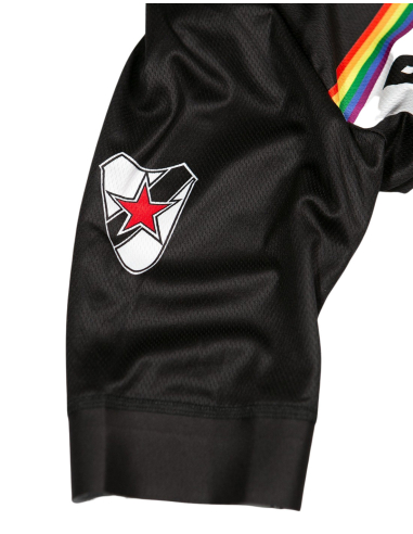 Roter Stern Leipzig - Radtrikot Kurzarm - Black/Rainbow - @ No Borders