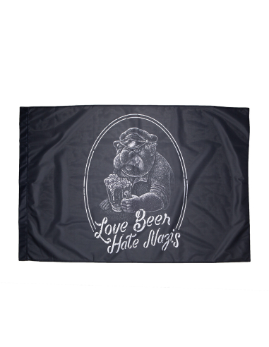 Love Beer Hate Nazis - Flag - @ No Borders