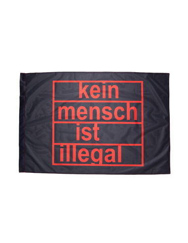 Kein Mensch ist illegal - Flag - Black/Red - @ No Borders