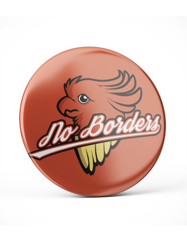 No Borders Kakadu - Button - Red - @ No Borders