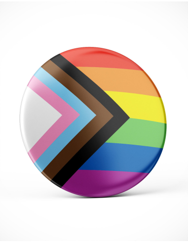 Progress Pride - Button - @ No Borders