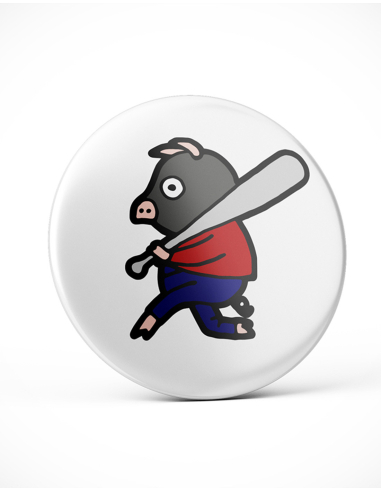 Riot Pig Billi - Button - @ No Borders