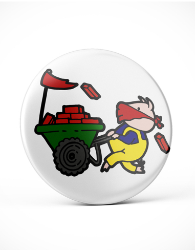 Riot Pig Willi - Button - @ No Borders