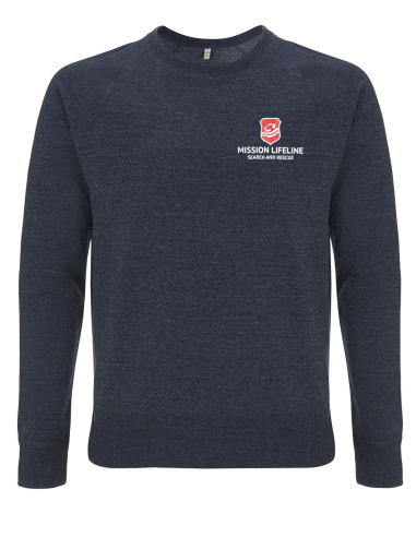 Mission Lifeline - SOLI Sweater - Pocket Print - Melange Navy - @ No Borders