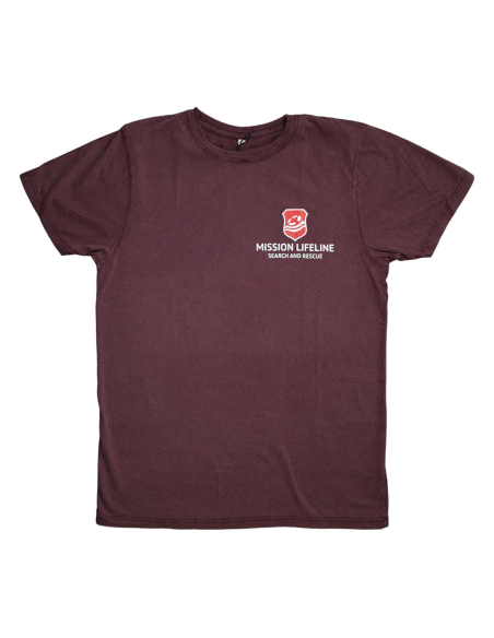 Mission Lifeline - SOLI T-Shirt - Pocket Print - Burgundy Mission Lifeline - SOLI T-Shirt - Pocket Print - Burgundy