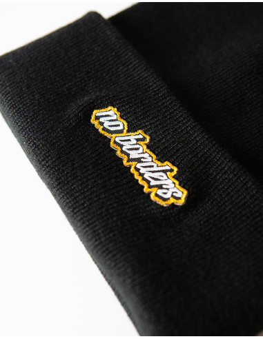 No Borders Logo II - Wintermütze - Black/Yellow - @ No Borders