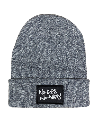No Cops No Nazis - Winter Hat - Heather Grey - @ No Borders