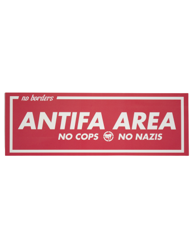 Antifa Area - Sticker - Red - @ No Borders