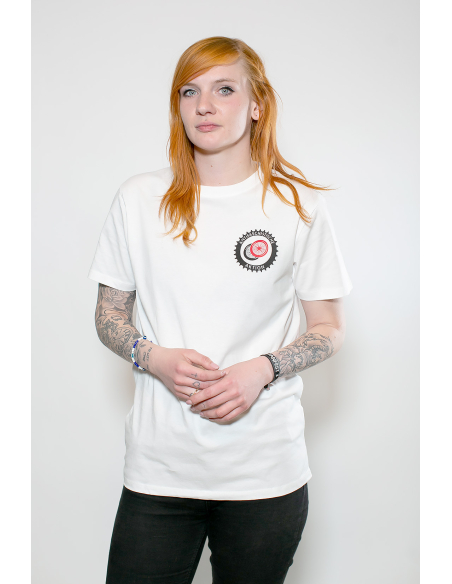 Fahrrad Antifa - No Borders - T-Shirt - Pocket Print - White Fahrrad Antifa - No Borders - T-Shirt - Pocket Print - White