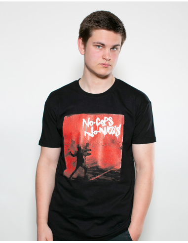 No Cops No Nazis - Mob Action - T-Shirt - Black/Red - @ No Borders