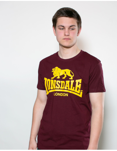 Lonsdale - T-Shirt - Logo - Vintage Oxblood - @ No Borders