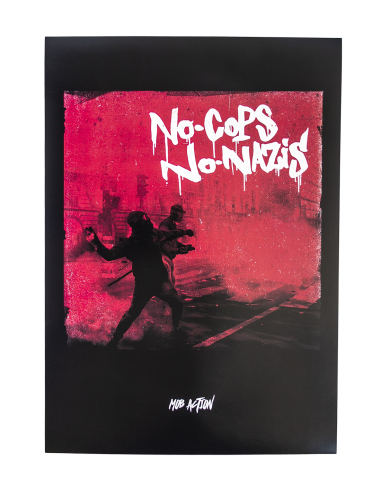No Cops No Nazis - Poster - Red - @ No Borders