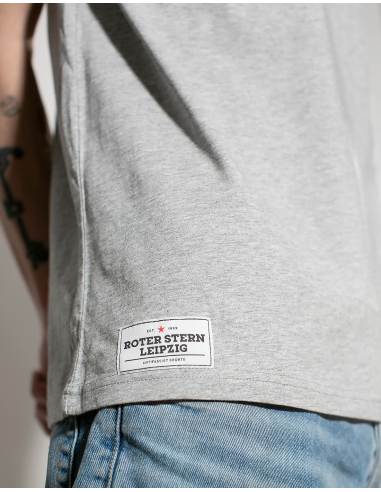 Roter Stern Leipzig - T-Shirt - Logo Stick - Grey - @ No Borders