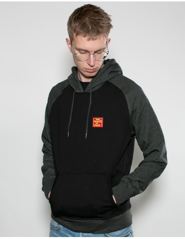 Kein Mensch ist illegal - No Borders - Hoodie - Black/Dark Grey - @ No Borders