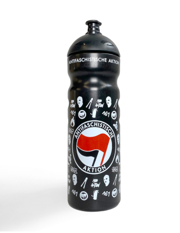 Antifa - Leo - Flag - Rot - @ No Borders
