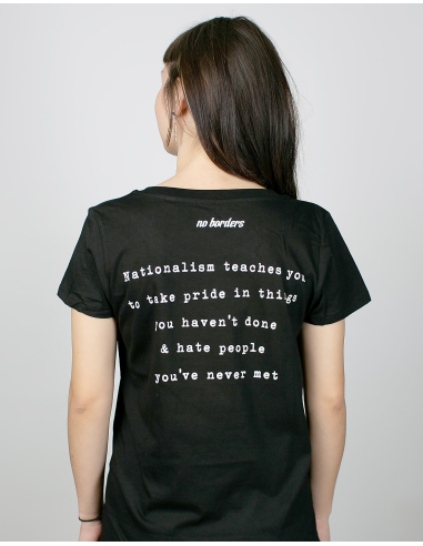 Nationalism Sucks - No Borders - T-Shirt tailliert - Black - @ No Borders