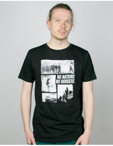 No Nations No Borders - Mob Action - T-Shirt - Black - @ No Borders
