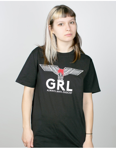 GRL - Always Antifascist - Black Mosquito - T-Shirt - Black - @ No Borders