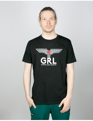 GRL - Always Antifascist - Black Mosquito - T-Shirt - Black - @ No Borders
