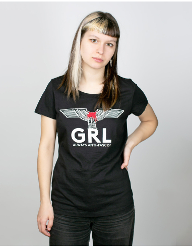 GRL - Always Antifascist - Black Mosquito - T-Shirt tailliert - Black - @ No Borders