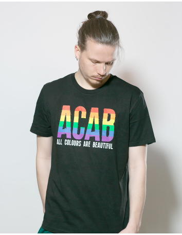 All Colours Are Beautiful - Flag - T-Shirt - Schwarz - @ No Borders