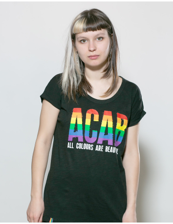 All Colours Are Beautiful - Flag - T-Shirt - Schwarz - @ No Borders