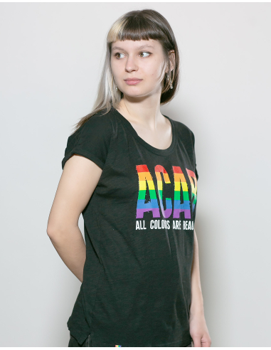 ACAB - All Colours Are Beautiful - No Borders - T-Shirt tailliert - Black - @ No Borders