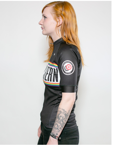 Roter Stern Leipzig - Radtrikot Kurzarm - Black/Rainbow - @ No Borders