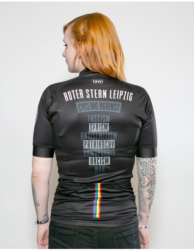 Roter Stern Leipzig - Radtrikot Kurzarm - Black/Rainbow - @ No Borders