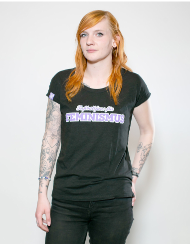 Fußballfans für Feminismus - No Borders - T-Shirt fitted - Black - @ No Borders