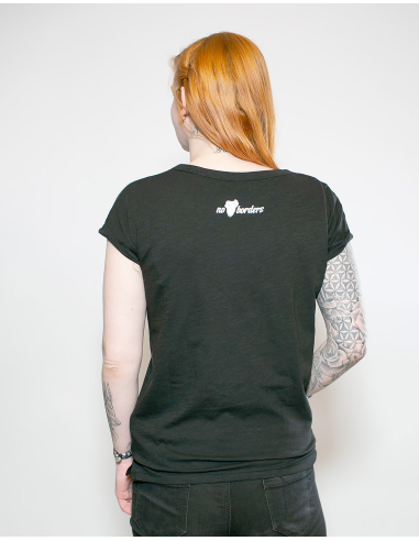 Fußballfans für Feminismus - No Borders - T-Shirt fitted - Black - @ No Borders