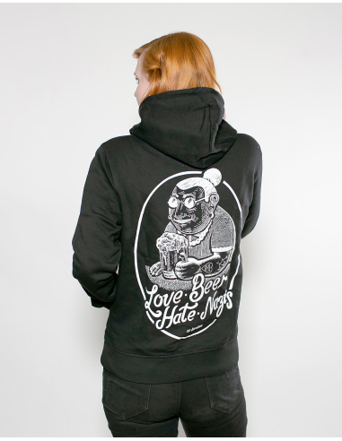 Love Beer Hate Nazis 2.0 - No Borders - Hoodie - Black - @ No Borders
