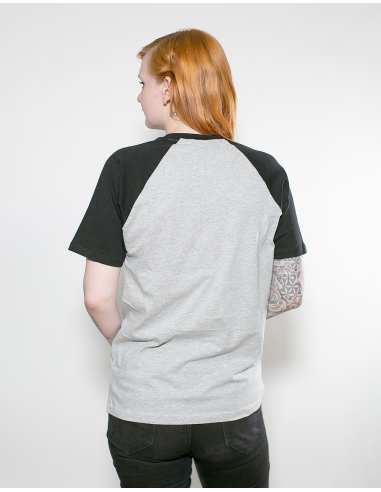 Mob Action - New Logo - T-Shirt - Raglan - Grey/Black - @ No Borders