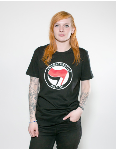 Antifaschistische Aktion - No Borders - T-Shirt - Black - @ No Borders