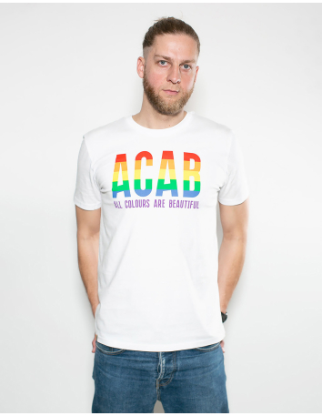 All Colours Are Beautiful - Flag - T-Shirt - Schwarz - @ No Borders