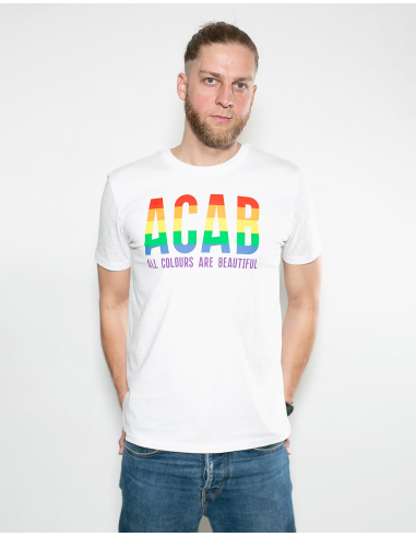 ACAB - All Colours Are Beautiful - No Borders - T-Shirt - White - @ No Borders