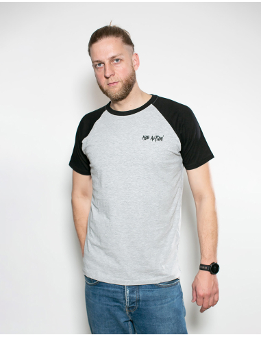 Mob Action - New Logo - T-Shirt - Raglan - Grey/Black - @ No Borders