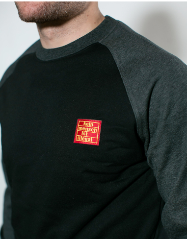 Kein Mensch ist illegal - No Borders - Sweater - Black/Dark Grey - @ No Borders