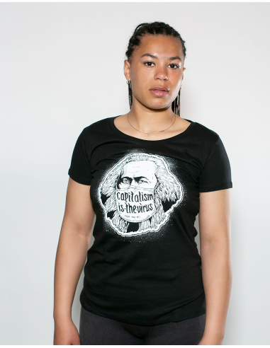 Capitalism Is The Virus - T-Shirt tailliert - Black - @ No Borders