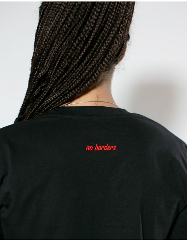 Kein Mensch ist illegal - No Borders - T-Shirt - Black/Red - @ No Borders