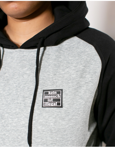Kein Mensch ist illegal - No Borders - Hoodie - Grey/Black - @ No Borders
