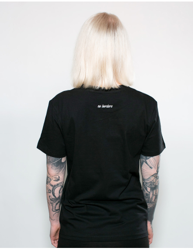 Kein Mensch ist illegal - No Borders - T-Shirt - Black/Black - @ No Borders