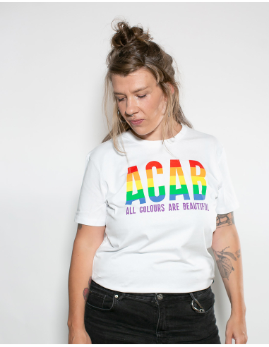 ACAB - All Colours Are Beautiful - No Borders - T-Shirt - White - @ No Borders